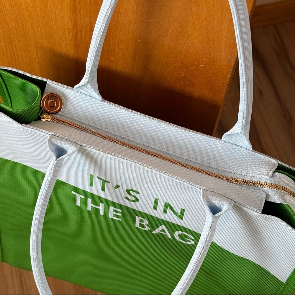 NWOT Kate Spade New York x Target Colorblock Knit Tote Bag Blue Green - Picture 7 of 7